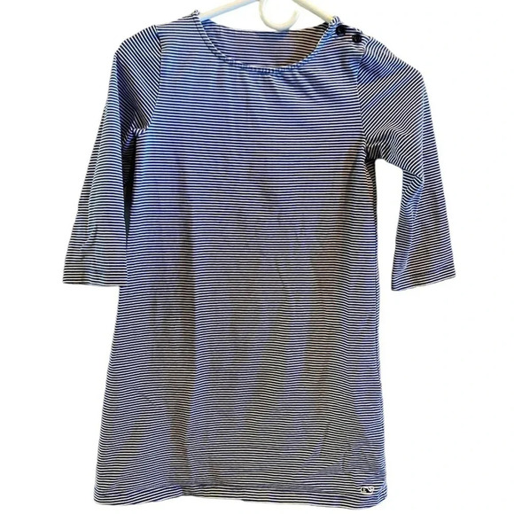 VINEYARD VINES EUC GIRLS BLUE WHITE STRIPE DRESS SUMMER DRESSES SIZE M 10 12 - Picture 2 of 6